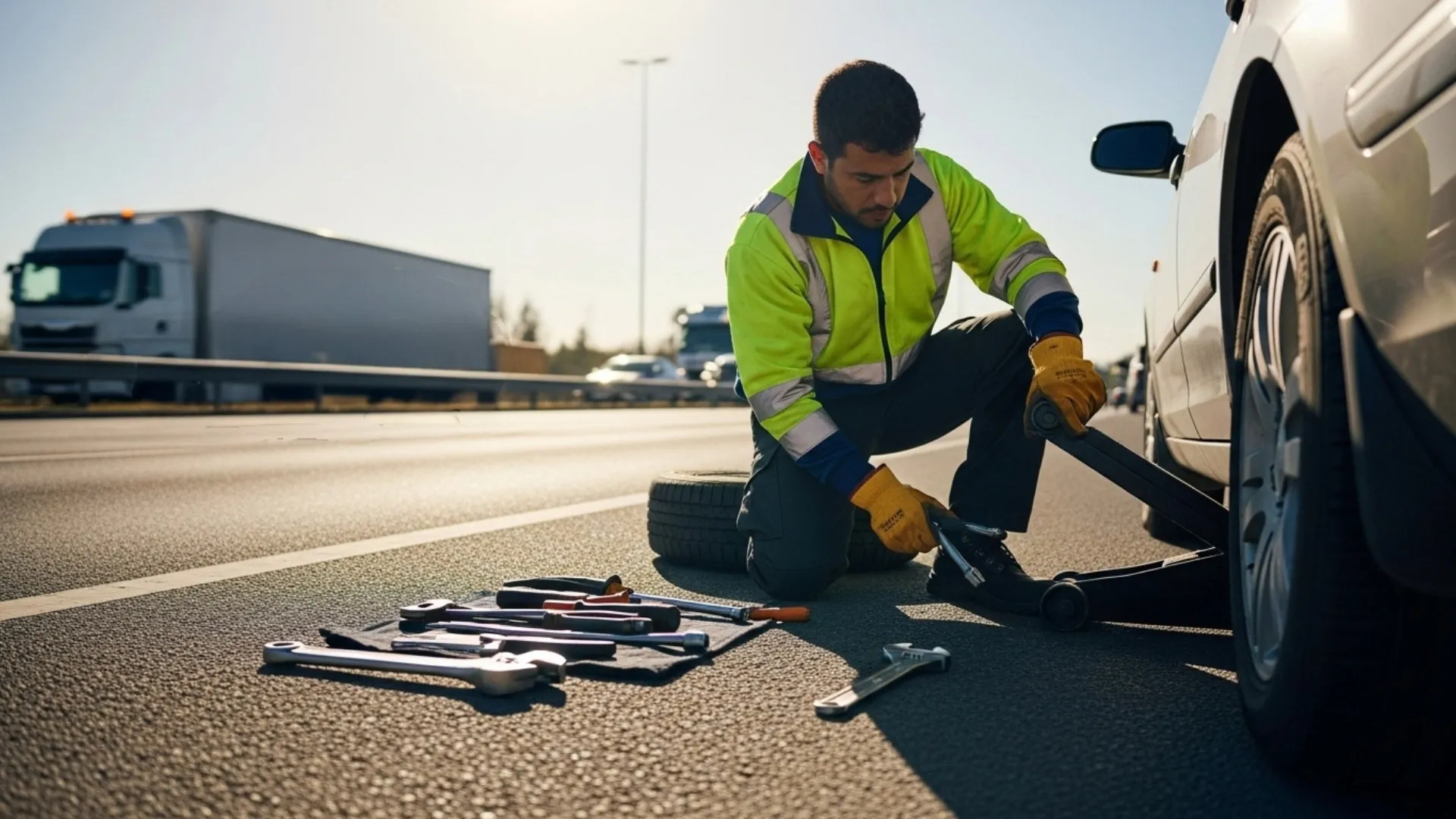 Tire Change service by Carsaad Towing