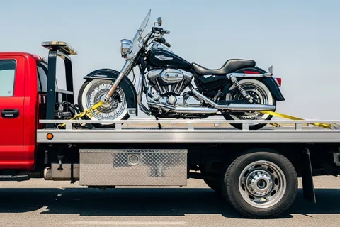 Motorcycle tow of a Harley-Davidson in Norwalk, CA by Carsaad Towing